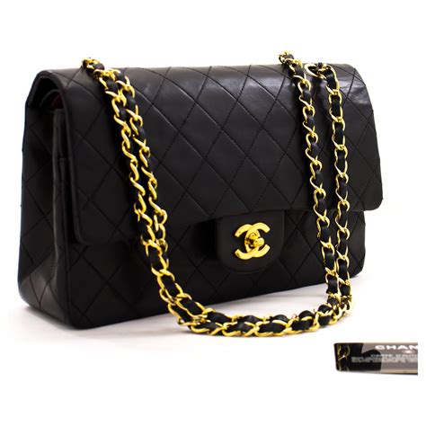 black leather chanel purse|black chanel bag price.